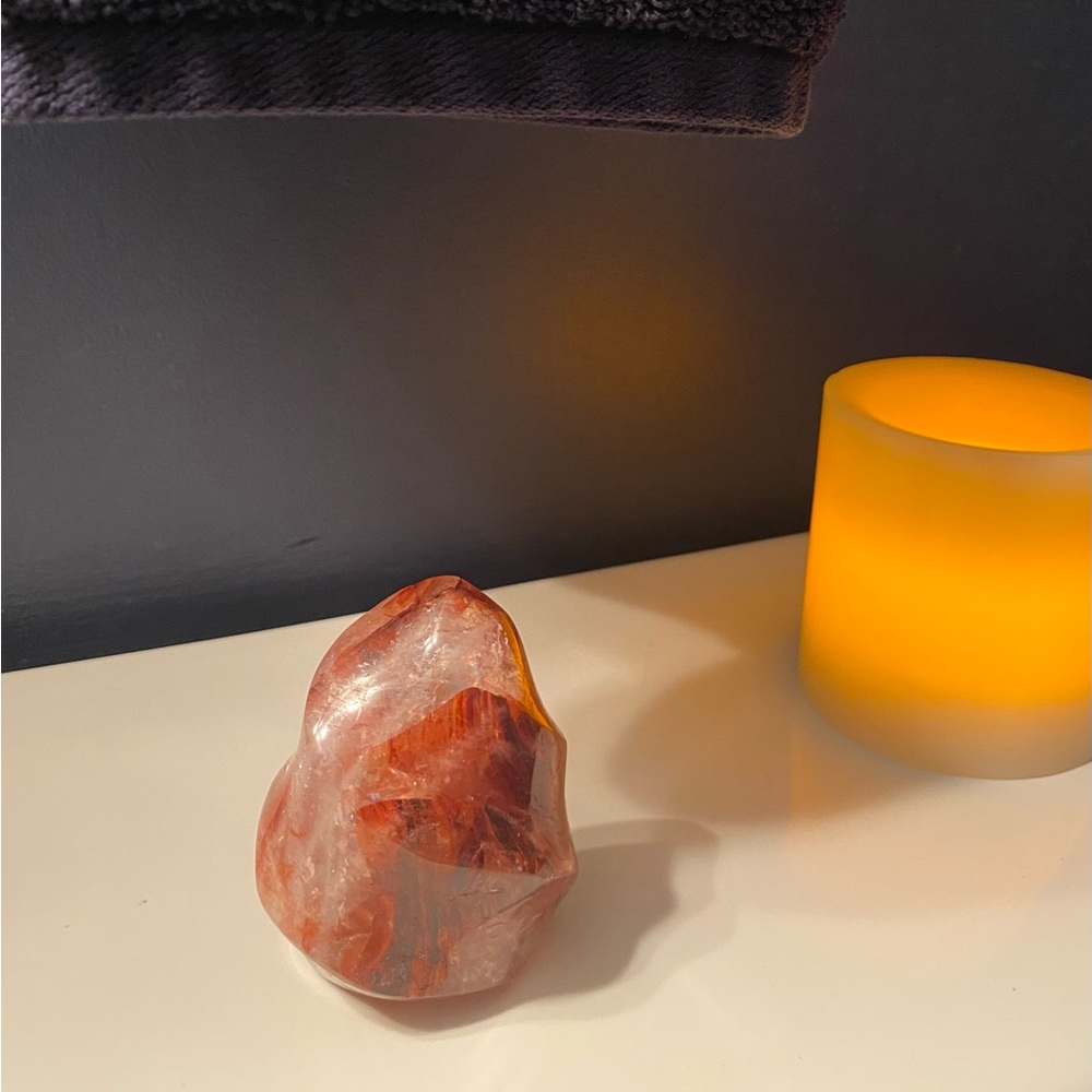 Fire quartz crystal flame